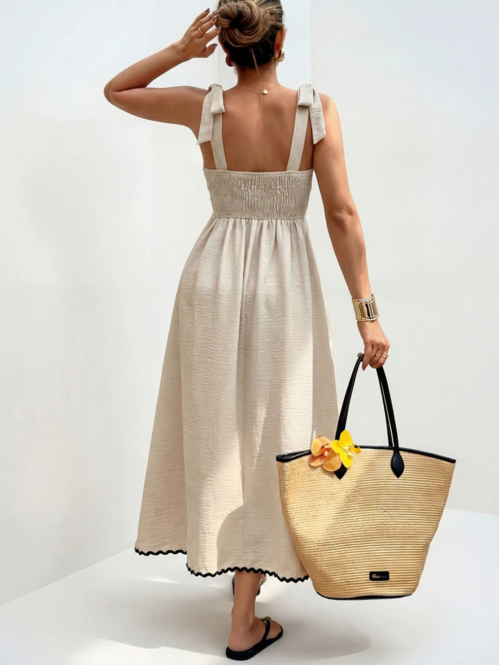 ZARA Women Summer Vacation Sleeveless Backless Midi Tank Dress - Picture 2 of 6